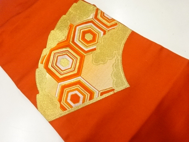 JAPANESE NAGOYA OBI / WOVEN KIKKO PATTERN